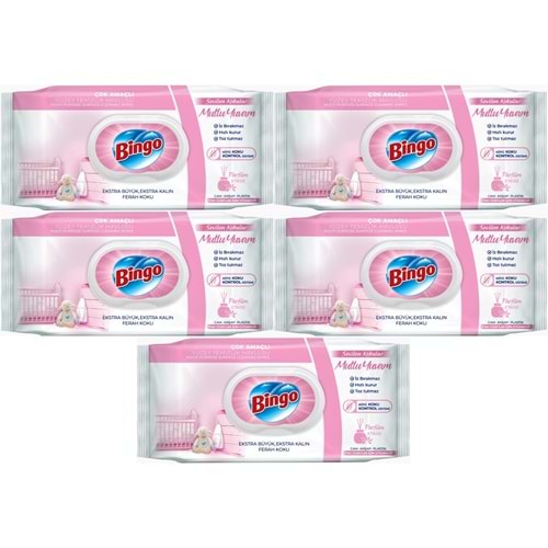 Bingo Clean Yüzey Temizlik Havlusu 96 Yaprak Sevilen Kokular Mutlu Yuvam (5 Li Set) 480 Yaprak