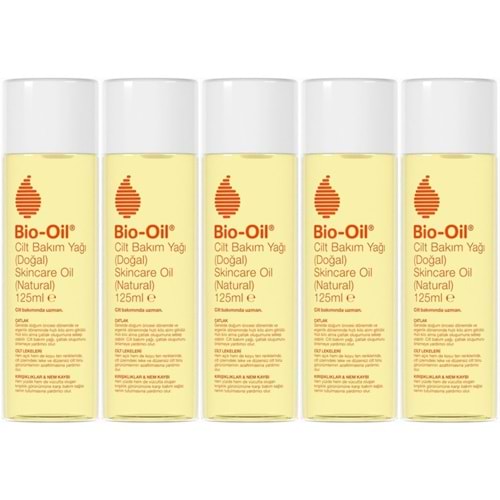 Bio-Oil %100 Natural Çatlak & Leke Karşıtı Nemlendirici Doğal Cilt Bakım Yağı 125ML (5 Li Set)