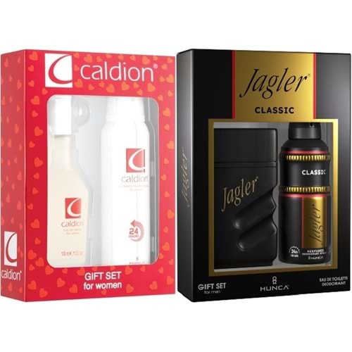 Caldion Parfüm Seti Kadın 100ML Classic & Jagler Erkek 90ML Classic + Deodorant (Karma 2 Li Set)