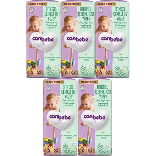 Canbebe Bebek Bezi 6 Beden 15-27 KG Exstra large 310 Adet MeGa Fırsat Pk