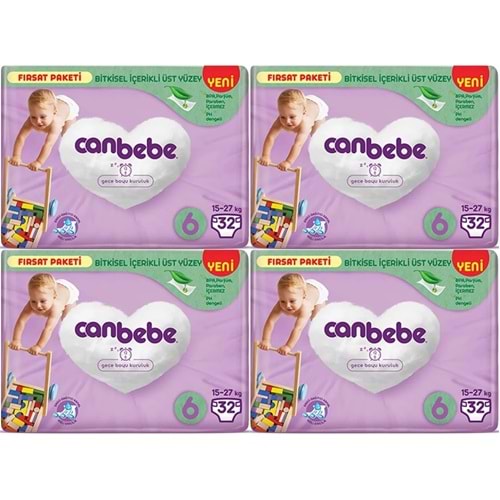 Canbebe Bebek Bezi 6 Beden 15-27 KG Extra Large 128 Adet Avantaj Fırsat Pk
