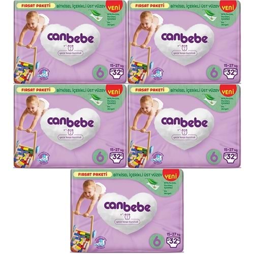 Canbebe Bebek Bezi 6 Beden 15-27 KG Extra Large 160 Adet MeGa Fırsat Pk