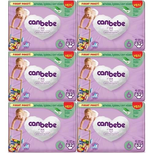 Canbebe Bebek Bezi 6 Beden 15-27 KG Extra Large 192 Adet Exstra Fırsat Pk