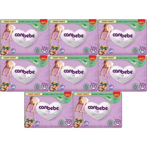 Canbebe Bebek Bezi 6 Beden 15-27 KG Extra Large 256 Adet Dev Ekonomik Fırsat Pk