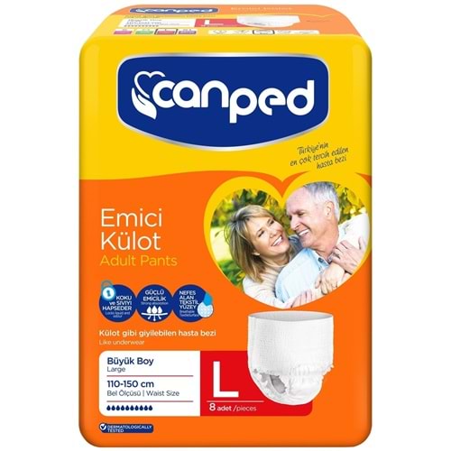 Canped Emici Külot Yetişkin Bezi Büyük-Large 64 Adet (8Pk*8)