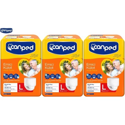 Canped Emici Külot Yetişkin Bezi Büyük-Large 24 Adet (3Pk*8)