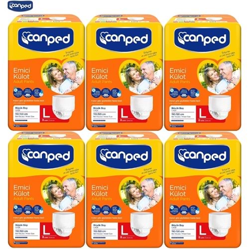 Canped Emici Külot Yetişkin Bezi Büyük-Large 48 Adet (6Pk*8)