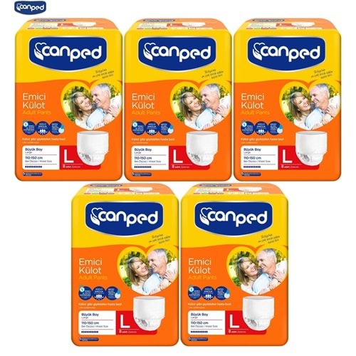 Canped Emici Külot Yetişkin Bezi Büyük-Large 40 Adet (5Pk*8)