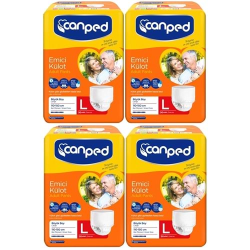 Canped Emici Külot Yetişkin Bezi L - Büyük - Large 120 Adet