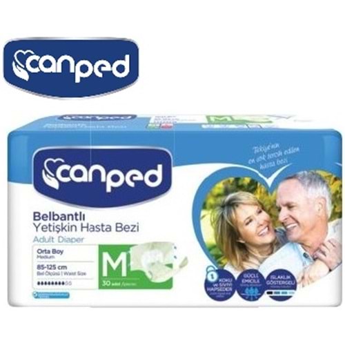 Canped Yetişkin Bezi Bel Bantlı Polietilen M - Orta - Medium 360 Adet