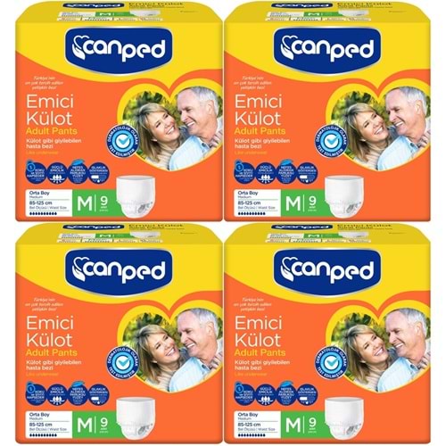 Canped Emici Külot Yetişkin Bezi M - Orta 36 Adet (4PK*9)