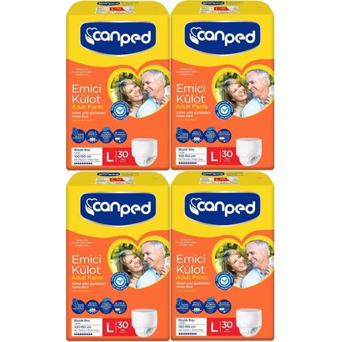 Canped Emici Külot Yetişkin Bezi L - Large - Büyük 120 Adet Büyük (4PK*30)