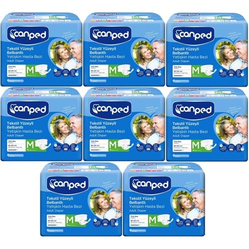 Canped Yetişkin Bezi Bel Bantlı Tekstil Yüzey M - Orta - Medium 144 Adet
