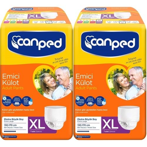 Canped Emici Külot Yetişkin Bezi XL-Extra Large Büyük Adet 14 (2PK*7)