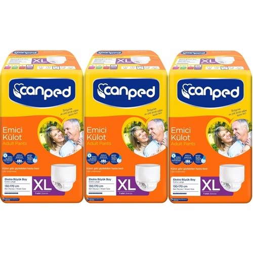 Canped Emici Külot Yetişkin Bezi XL-Extra Large Büyük Adet 21 (3PK*7)