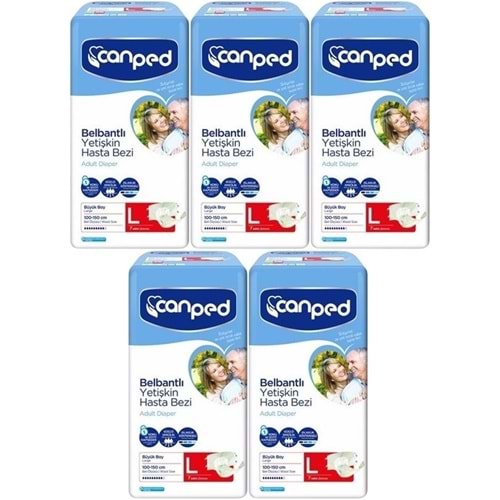 Canped Yetişkin Bezi Bel Bantlı Polietilen L-Large Büyük Boy 35 Adet (5PK*7)