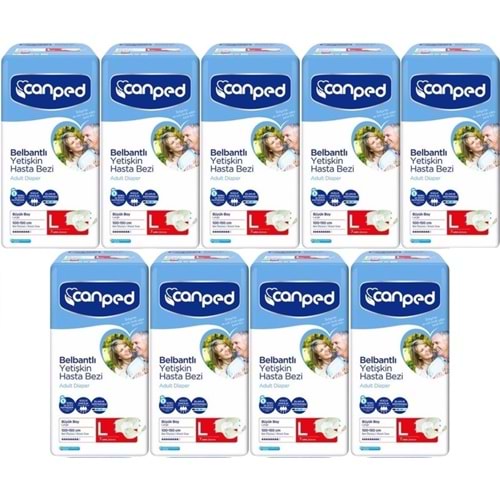 Canped Yetişkin Bezi Bel Bantlı Polietilen L-Large Büyük Boy 63 Adet (9PK*7)