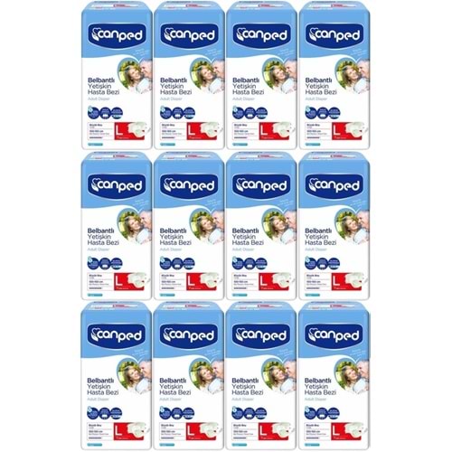 Canped Yetişkin Bezi Bel Bantlı Polietilen L-Large Büyük Boy 84 Adet (12PK*7)