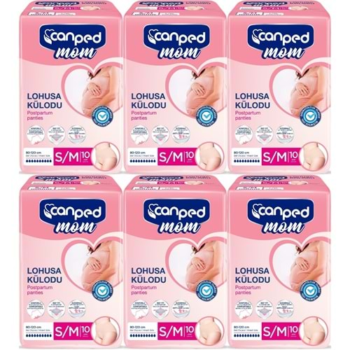Canped Mom Lohusa Külodu - Külot Bez S - Small - Küçük / M - Medium - Orta 60 Adet (6PK*10)