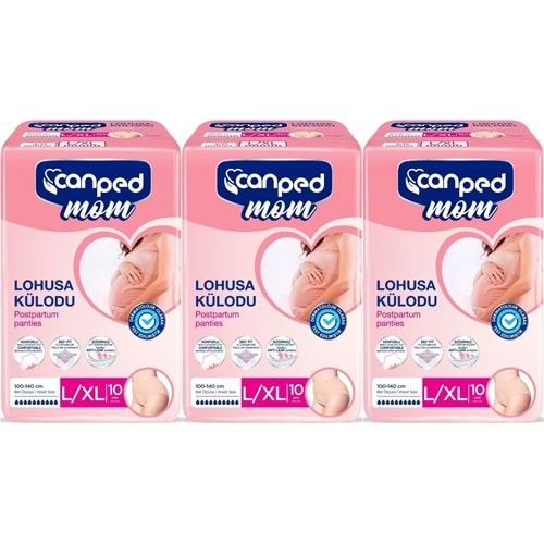 Canped Mom Lohusa Külodu - Külot Bez L - Large - Büyük / XL - Extra Large - 30 Adet (3PK*10)
