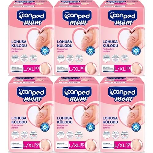 Canped Mom Lohusa Külodu - Külot Bez L - Large - Büyük / XL - Extra Large - 60 Adet (6PK*10)