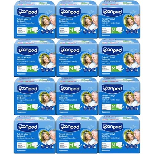 Canped Yetişkin Bezi Bel Bantlı Tekstil Yüzey M - Orta - Medium 216 Adet