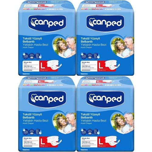 Canped Yetişkin Bezi Bel Bantlı Tekstil Yüzey L - Büyük - Large 56 Adet