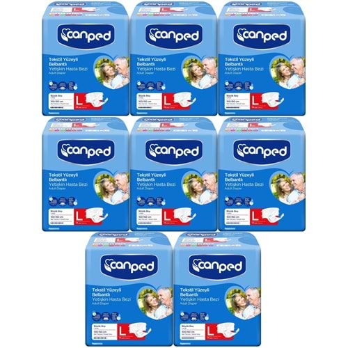 Canped Yetişkin Bezi Bel Bantlı Tekstil Yüzey L - Büyük - Large 112 Adet