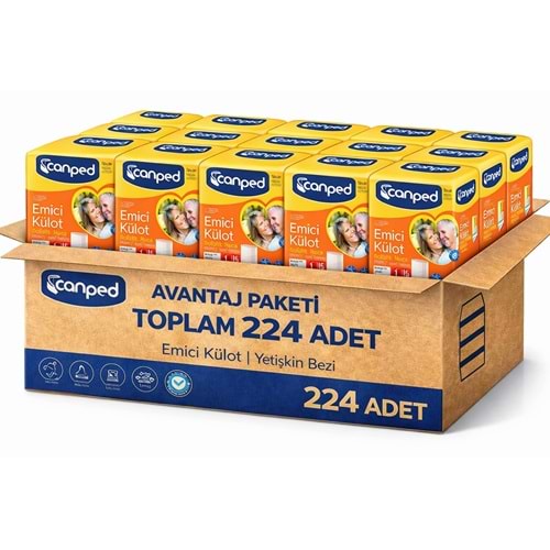 Canped Emici Külot Pants Yetişkin Bezi L - Büyük - Large Ekonomik Pk 224 Adet (16PK*14)