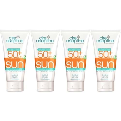 Cire Aseptine Sun Güneş Koruyucu Kremi 50+ SPF 150 ML (4 Lü Set)