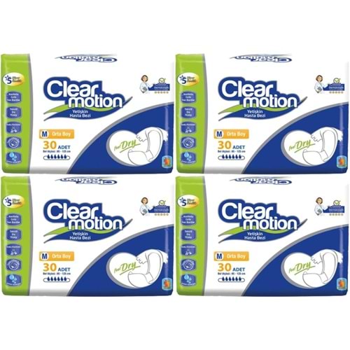 Clearmotion Yetişkin Bezi Bel Bantlı M - Orta - Medium 120 Adet (4PK*30)