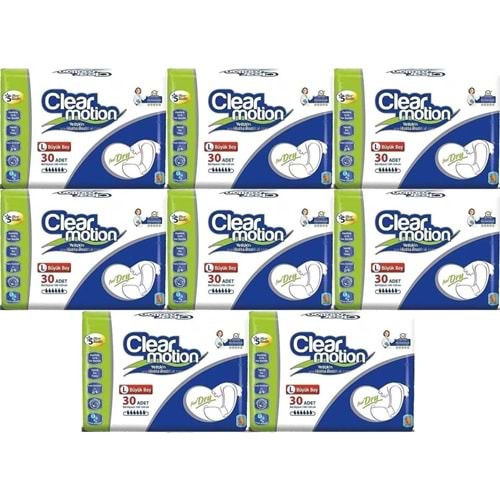 Clearmotion Yetişkin Bezi Bel Bantlı L - Büyük - Large 240 Adet (8PK*30)