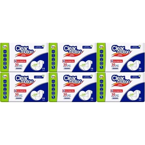 Clearmotion Yetişkin Bezi Bel Bantlı XL - Ekstra Büyük - Extra Large 180 Adet (6PK*30)