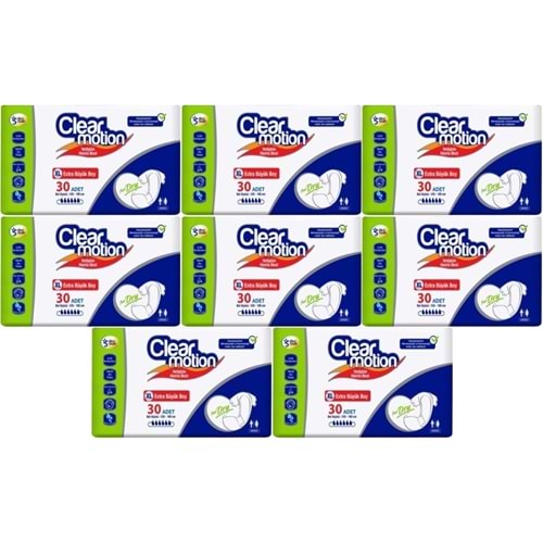 Clearmotion Yetişkin Bezi Bel Bantlı XL - Ekstra Büyük - Extra Large 240 Adet (8PK*30)