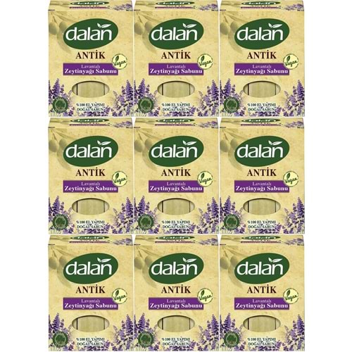 Dalan Antik Defneli Zeytinyağı Sabunu 900GR Lavantalı (9 Lu Set)