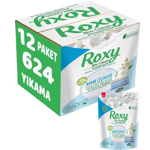 Dalan Roxy Bio Clean Matik Sabun Tozu 1.6Kg Bahar Çiçekleri 12 Li Set (624 Yıkama)