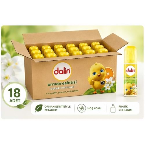 Dalin Bebek Kolonyası 150ML Orman Esintisi (Turunçgiller-Yasemin-Misk Kokulu) (18 Li Set)
