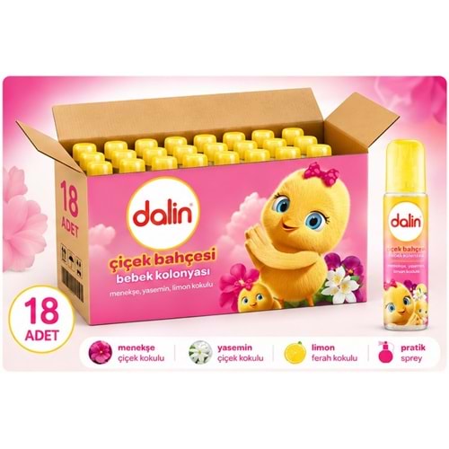 Dalin Bebek Kolonyası 150ML Çiçek Bahçesi (Menekşe-Yasemin-Limon Kokulu) (18 Li Set)