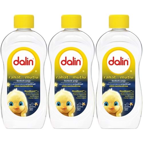 Dalin Bebek Yağı 300ML Rahat ve Mutlu Vanilya Kokulu Nemlendirici (3 Lü Set)
