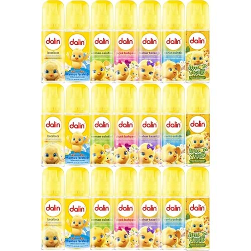 Dalin Bebek Kolonyası 150ML(Bıcı Bıcı Kokusu-Okyanus-Orman-Deniz-Çiçek-Bahar-Limon) Karma 21 Li Set
