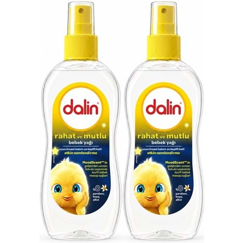 Dalin Bebek Yağı 200ML Sprey Rahat ve Mutlu (2 Li Set)