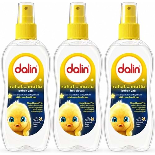 Dalin Bebek Yağı 200ML Sprey Rahat ve Mutlu (3 Lü Set)