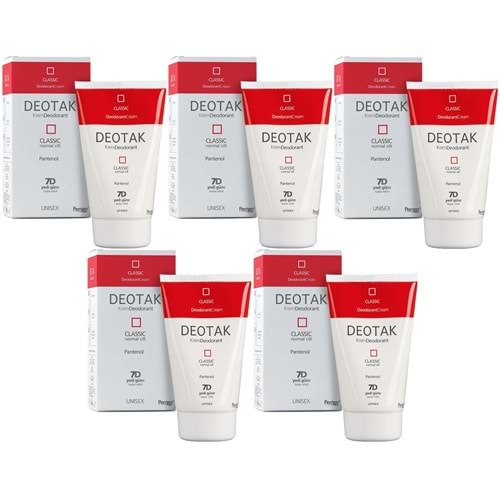 Deotak Krem Deodorant Unisex 35ML Classic (Normal Cilt) (5 Li Set)