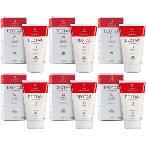 Deotak Krem Deodorant Unisex 35ML Classic (Normal Cilt) (6 Lı Set)