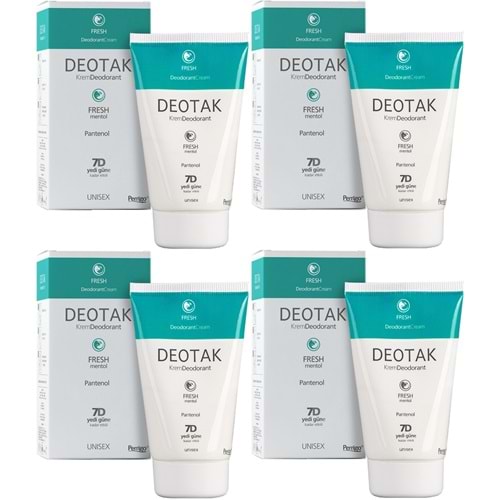 Deotak Krem Deodorant Unisex 35ML Fresh (Mentol) (4 Lü Set)