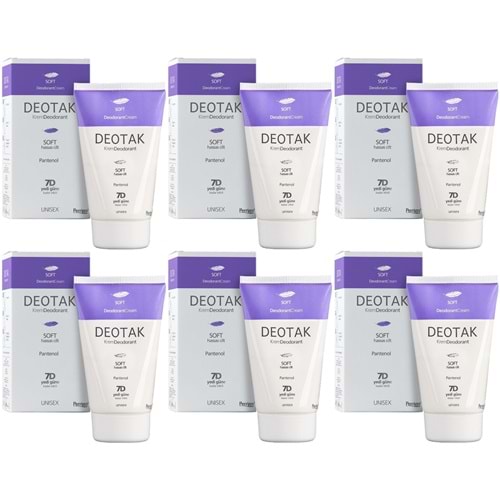 Deotak Krem Deodorant Unisex 35ML Soft (Hassas Cilt) (6 Lı Set)