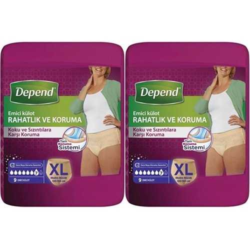 Depend Emici Külot Yetişkin Bezi XL Extra Büyük 18 Adet