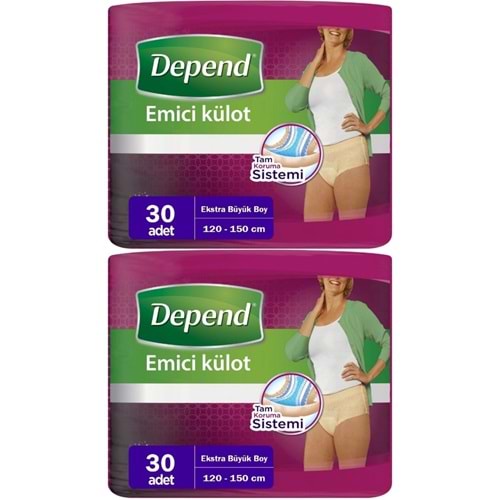 Depend Emici Külot Yetişkin Bezi XL - Extra Büyük Kadın 60 Adet (2PK*30)