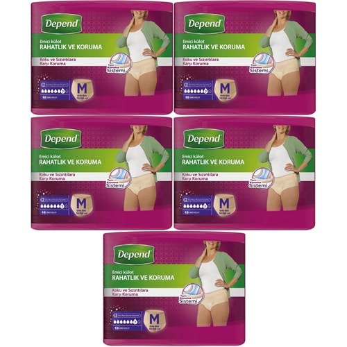 Depend Emici Külot Yetişkin Bezi Medium - Orta Kadın 50 Adet (5PK*10)