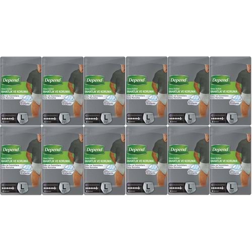 Depend Emici Külot Pants Yetişkin Bezi L - Büyük - Large Erkek 96 Adet (12PK*8)